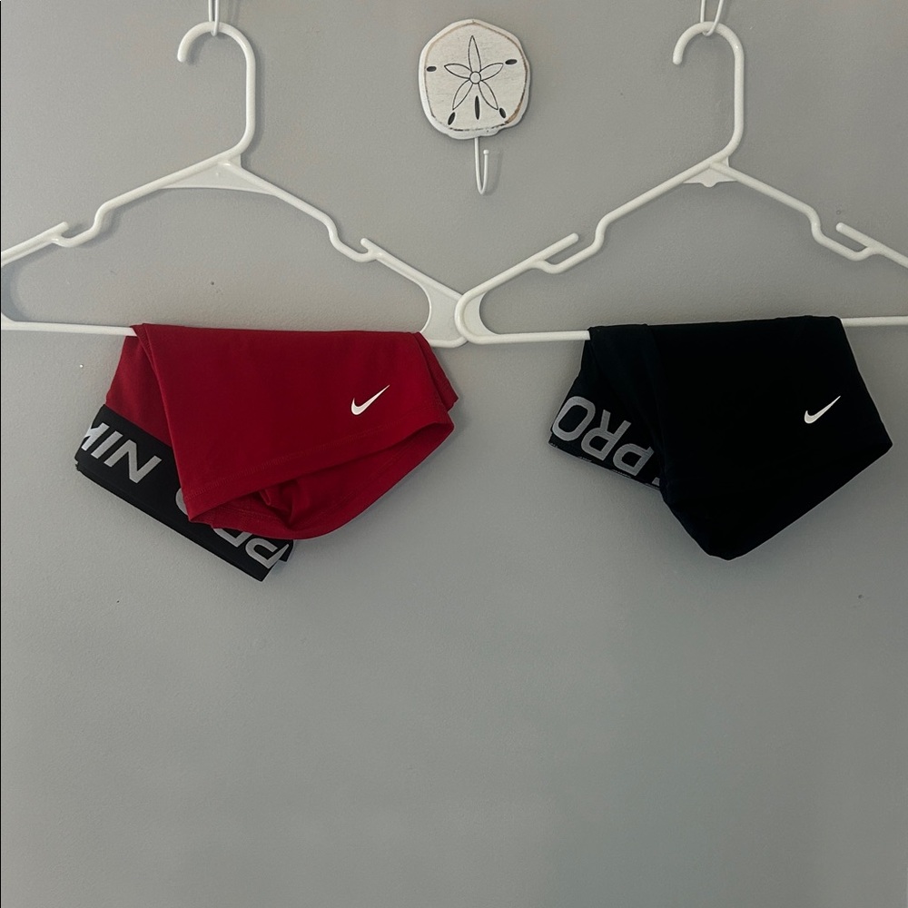 Nike Pro Shorts — Red and Black